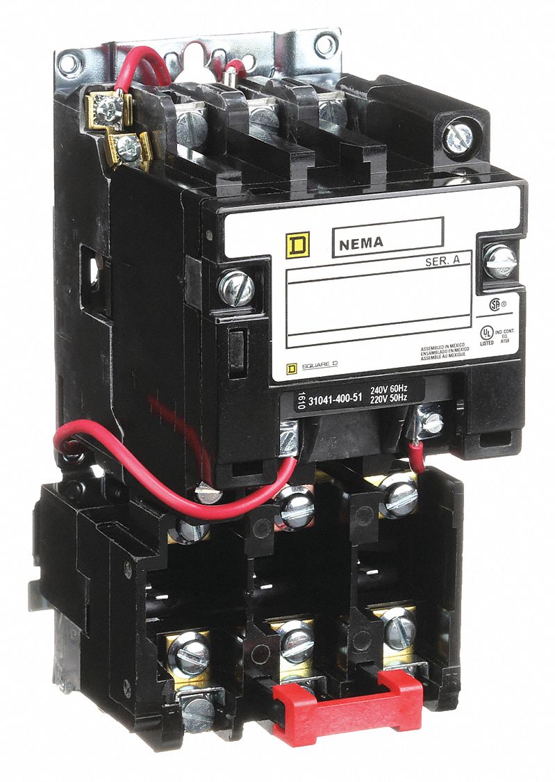 SQUARE D Motor Starter, 120VAC Coil Volts, NEMA Size 0