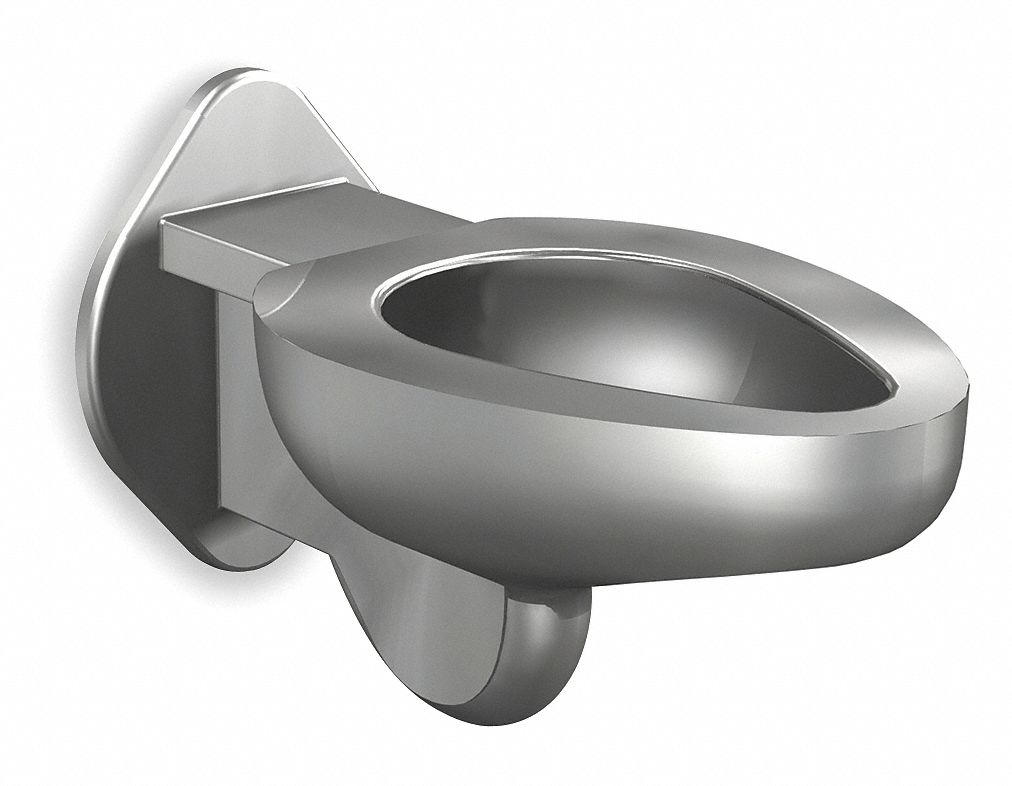 ACORN Stainless Steel, Back, Prison Toilet, Wall, 12 in RoughIn