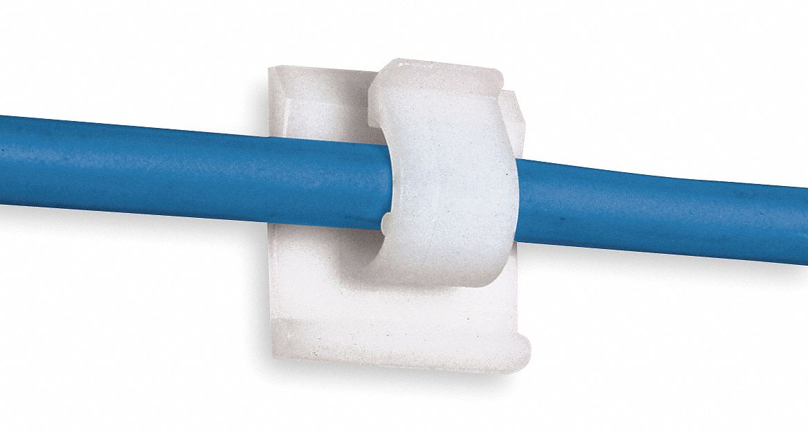 PANDUIT Cable Clip, Side Entry, Mounting Method Adhesive Backed