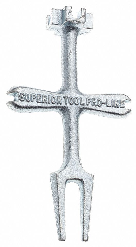 SUPERIOR TOOL Basket Strainer Wrench, Zinc, Compatible with