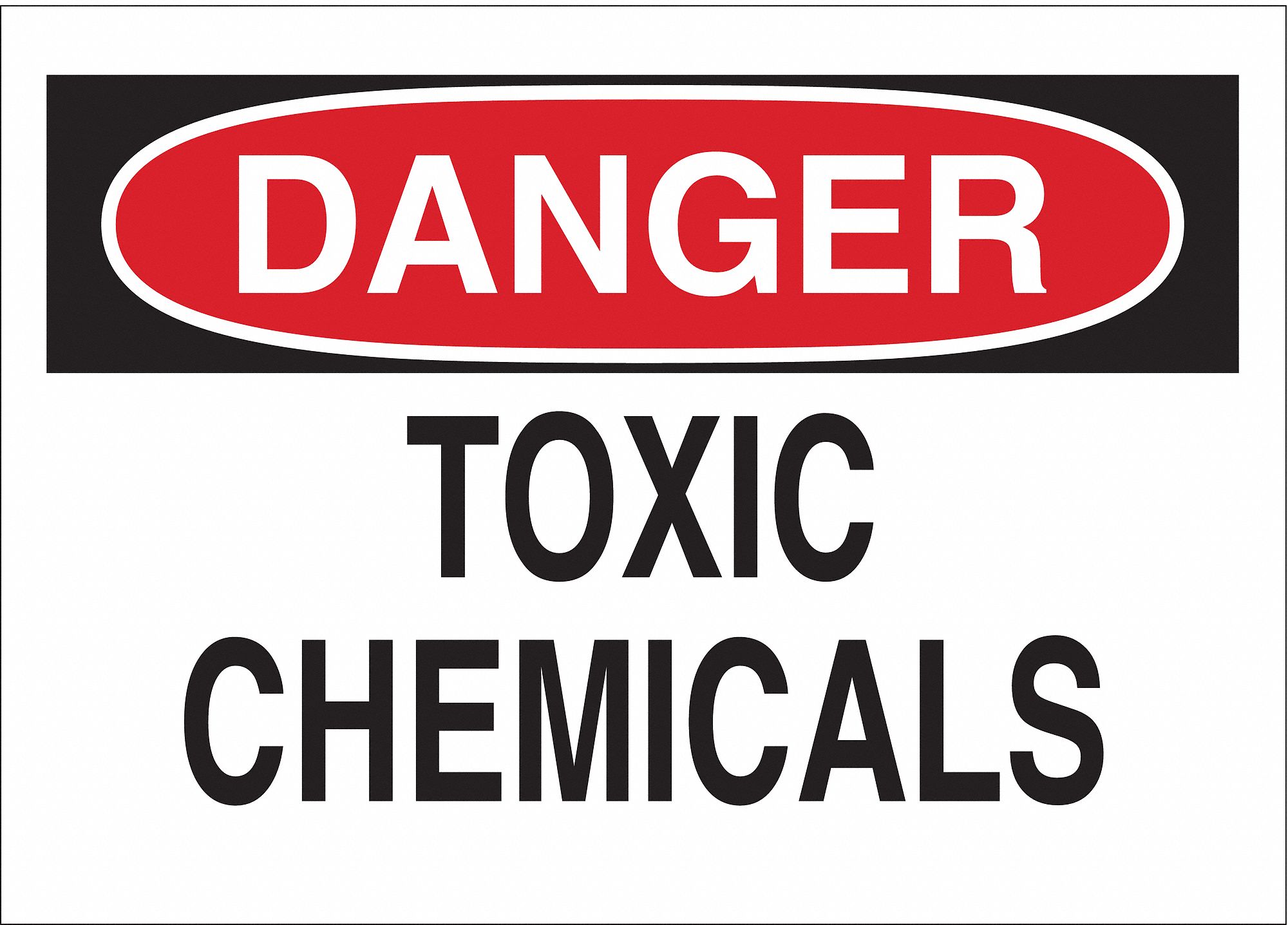 Danger Sign, Toxic Chemicals, Header Danger, Rectangle, 7 in Height, 10