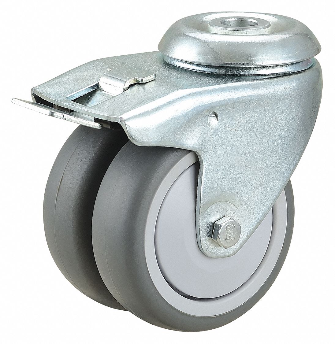 GRAINGER APPROVED LowProfile EasyTurn BoltHole Caster, 3 in Wheel