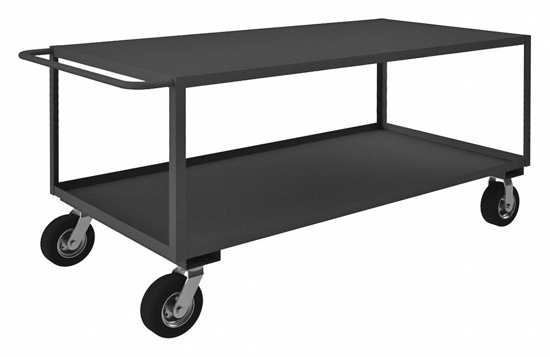 GRAINGER APPROVED Steel Flat Handle Utility Cart, 2400 lb. Load