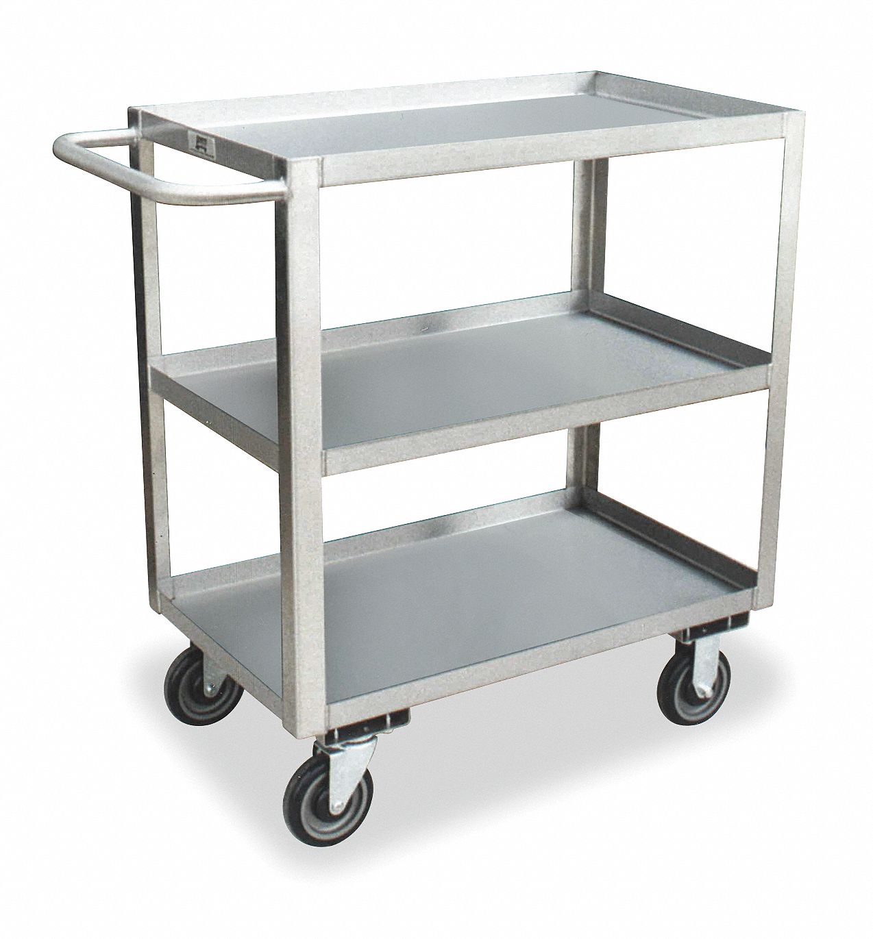 GRAINGER APPROVED Stainless Steel Flat Handle Utility Cart, 1200 lb
