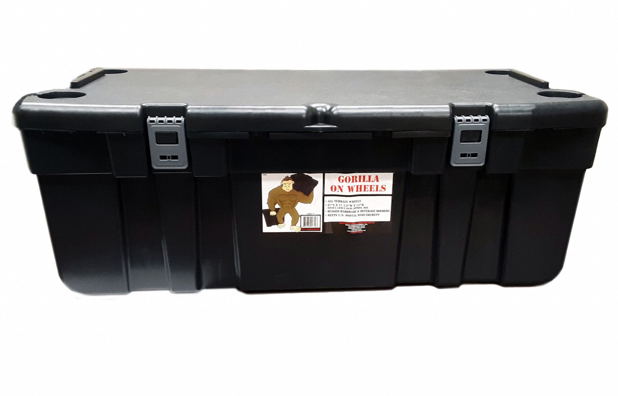 J TERENCE THOMPSON Mobile Storage Trunk 38.15 gal, 37 in x 17 1/2 in x 14 in, Black