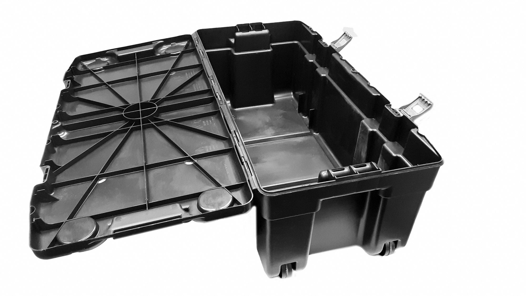 J TERENCE THOMPSON Mobile Storage Trunk 38.15 gal, 37 in x 17 1/2 in x 14 in, Black