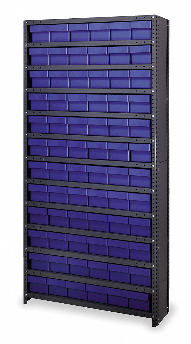 QUANTUM STORAGE SYSTEMS, 36 in x 18 in x 75 in, 1 Sided, Enclosed Bin