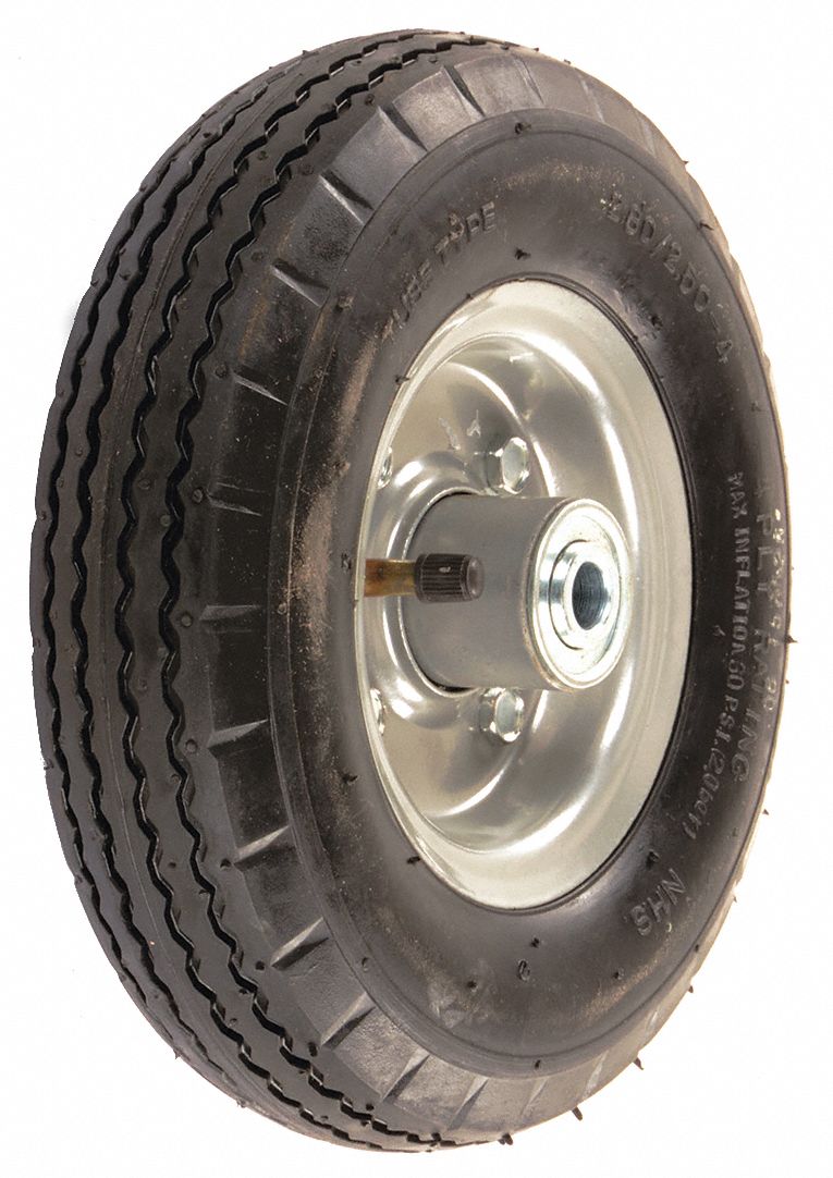 GRAINGER APPROVED Pneumatic Wheel, 8 in Wheel Dia., 220 lb Load Rating