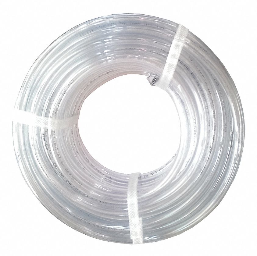 GRAINGER APPROVED PVC Tubing, SAE, 5/16" Inside Dia., 7/16" Outside Dia