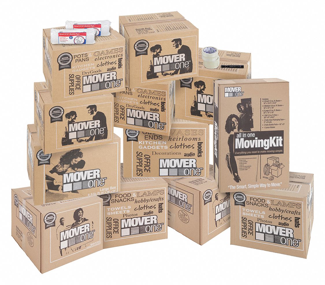 26x53/4x37 in, 200, Printed Moving Box Kit 1PKA21PKA2 Grainger