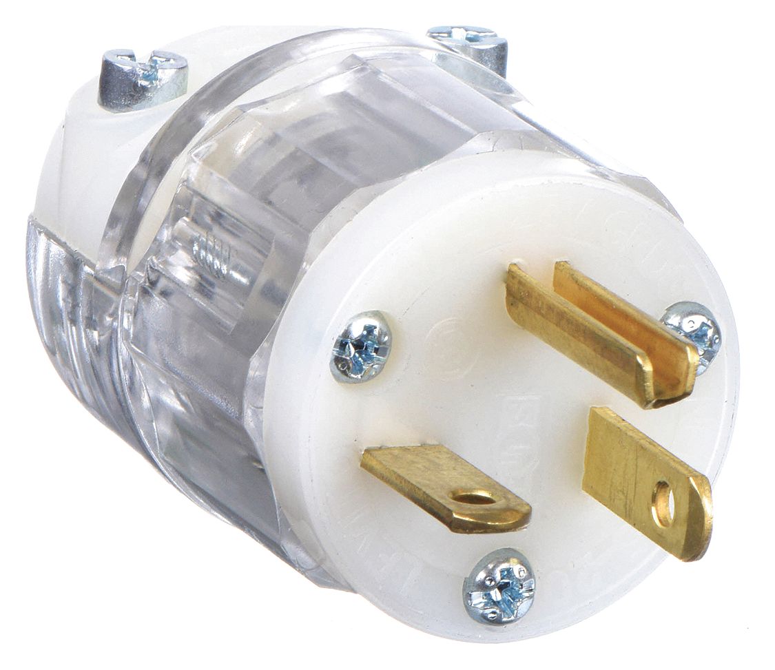 20A Hospital Grade Straight Blade Plug, White; NEMA Configuration: 5