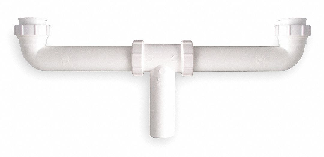 GRAINGER APPROVED Center Outlet Waste Tee, For Use With Connecting