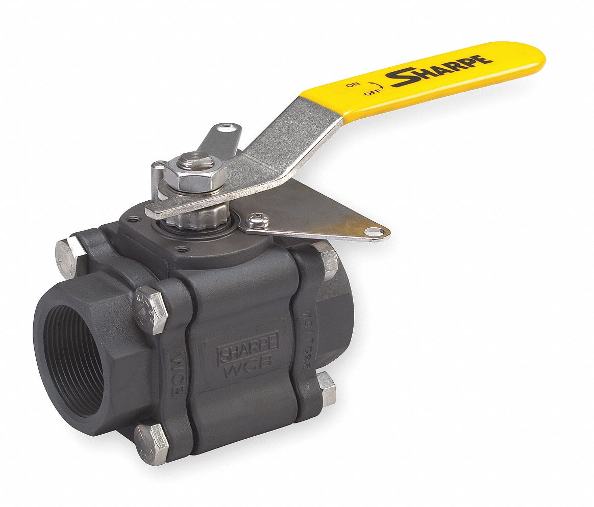 Ball Valve, Carbon Steel, Inline, 3Piece, Pipe Size 2 in, Connection