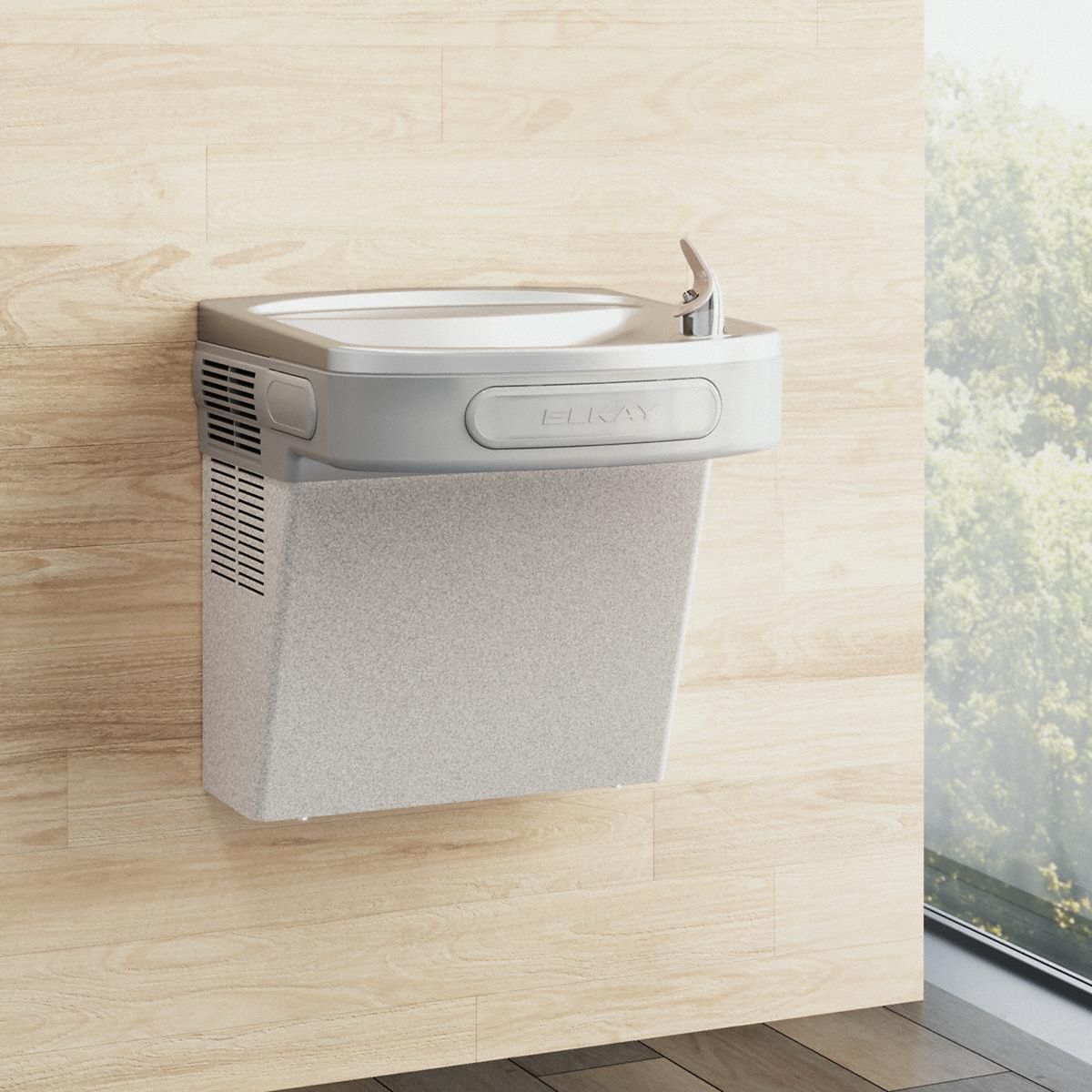 ELKAY Single Drinking Fountain OnWall, Refrigerated, 19 7/8 in Ht