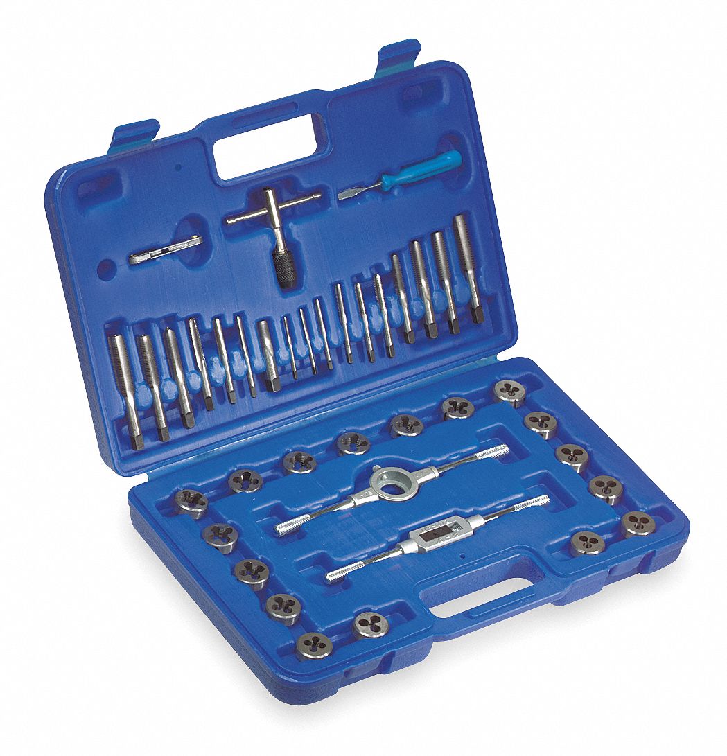 WESTWARD Tap and Die Set 39 Pieces, 440 Min. Tap Thread Size, 1/2"20