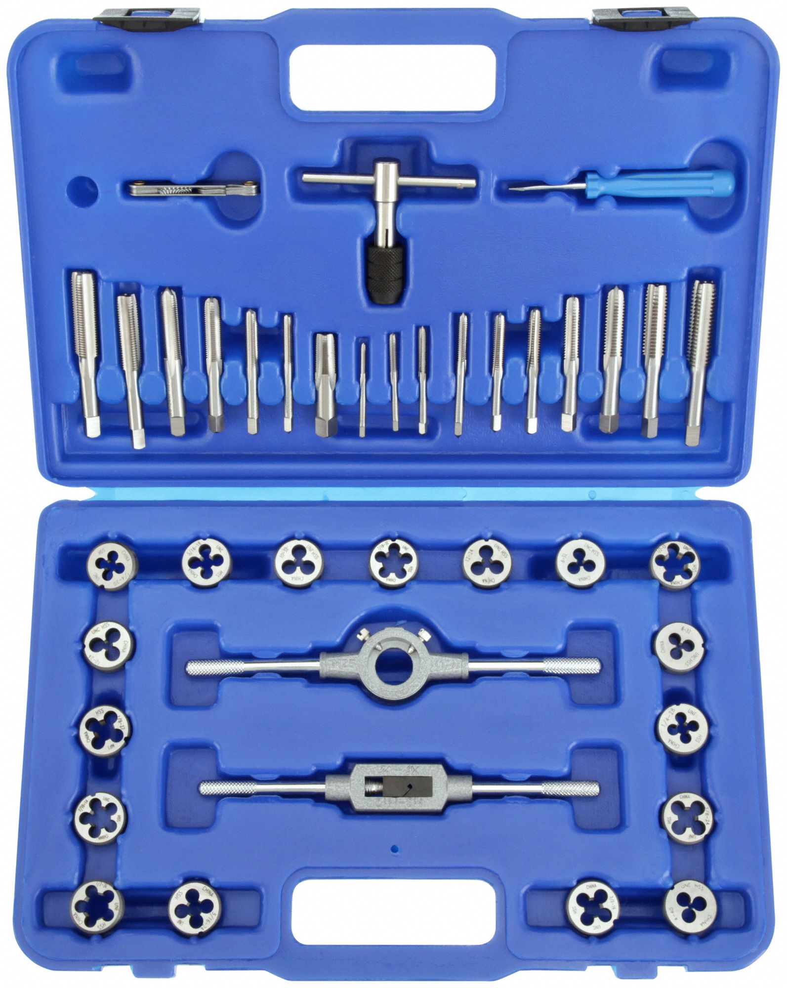 WESTWARD, 39 Pieces, 440 Min. Tap Thread Size, Tap and Die Set