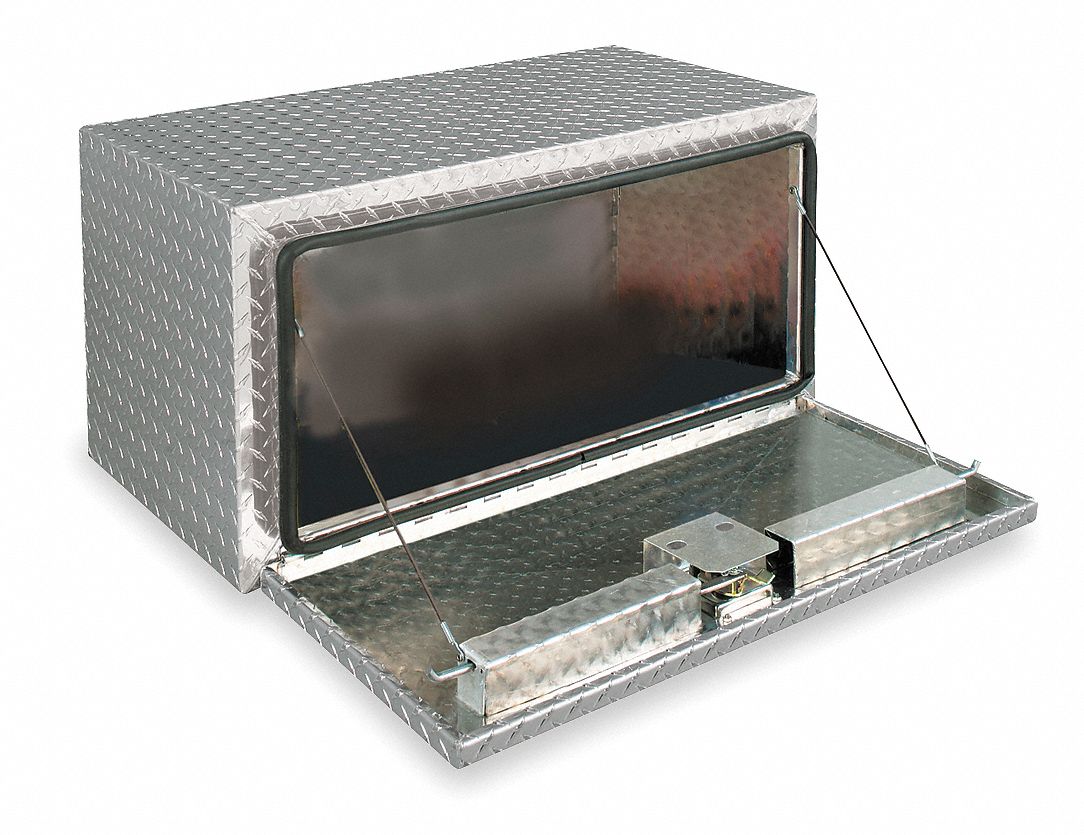 CRESCENT JOBOX Underbody Truck Box, Diamond Tread Aluminum, Silver