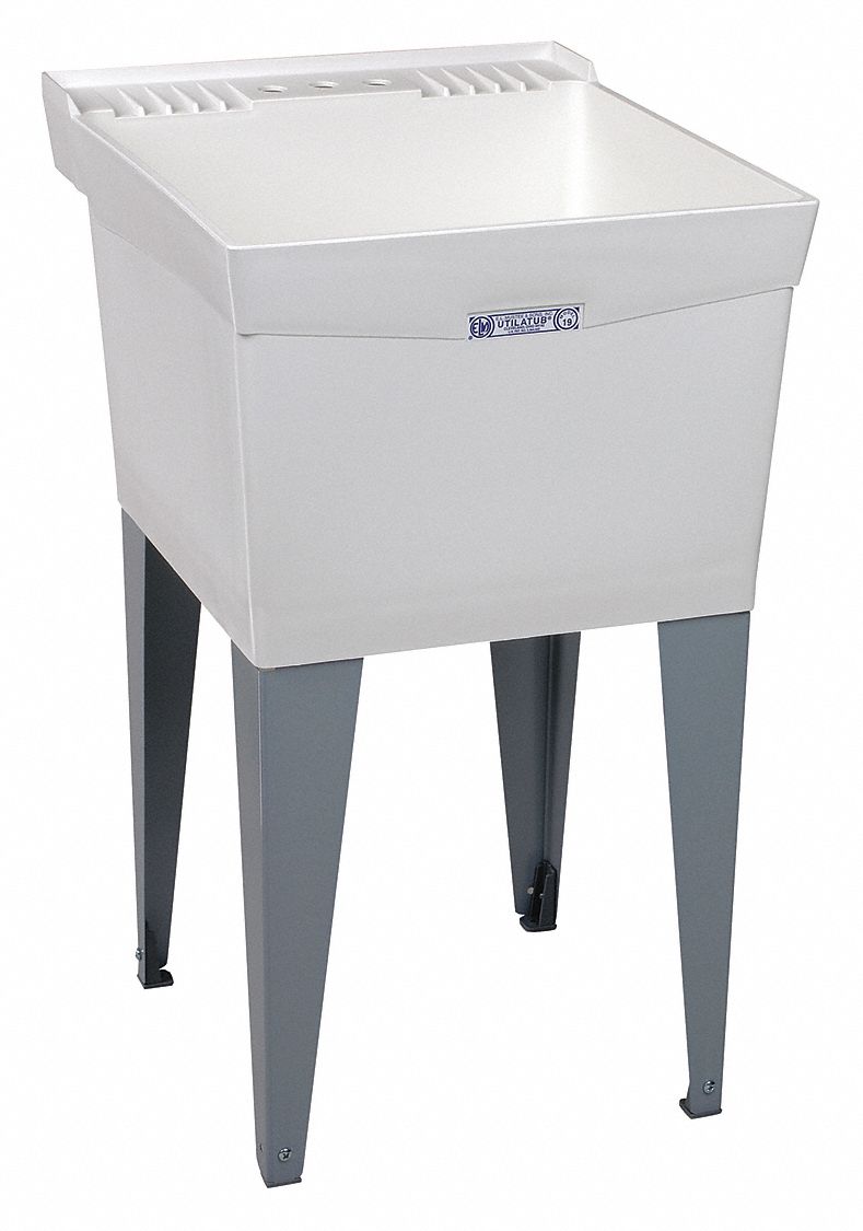 MUSTEE Utility Sink, Polypropylene, 24 in Overall Length, 20 in Overall