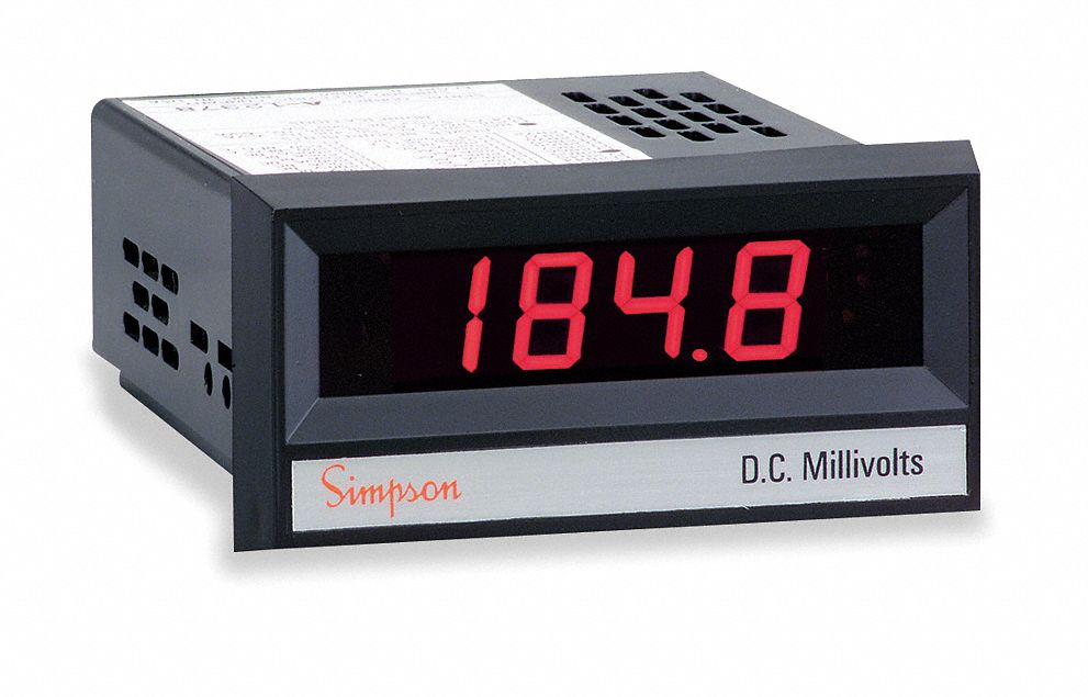 SIMPSON ELECTRIC Digital Panel Meter, DC Voltage 1T90224503 Grainger