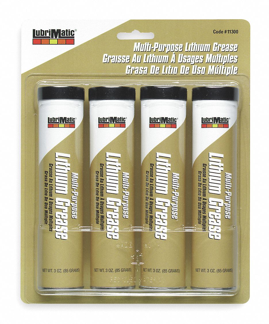 PLEWSLUBRIMATIC Black, Lithium, Multipurpose Grease, 3 oz, 1.5 NLGI