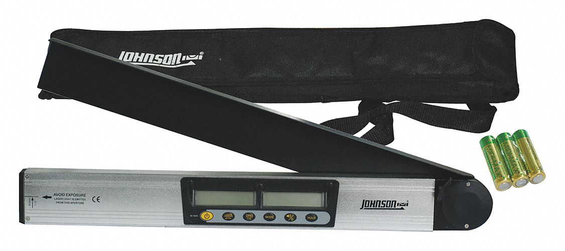 JOHNSON Digital Laser Level/Angle Finder, Adj Arm 1TLH7406065