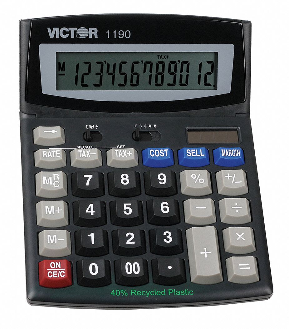 VICTOR Financial Calculator, 12 Display Digits, 7 3/4 in Length, 6 in
