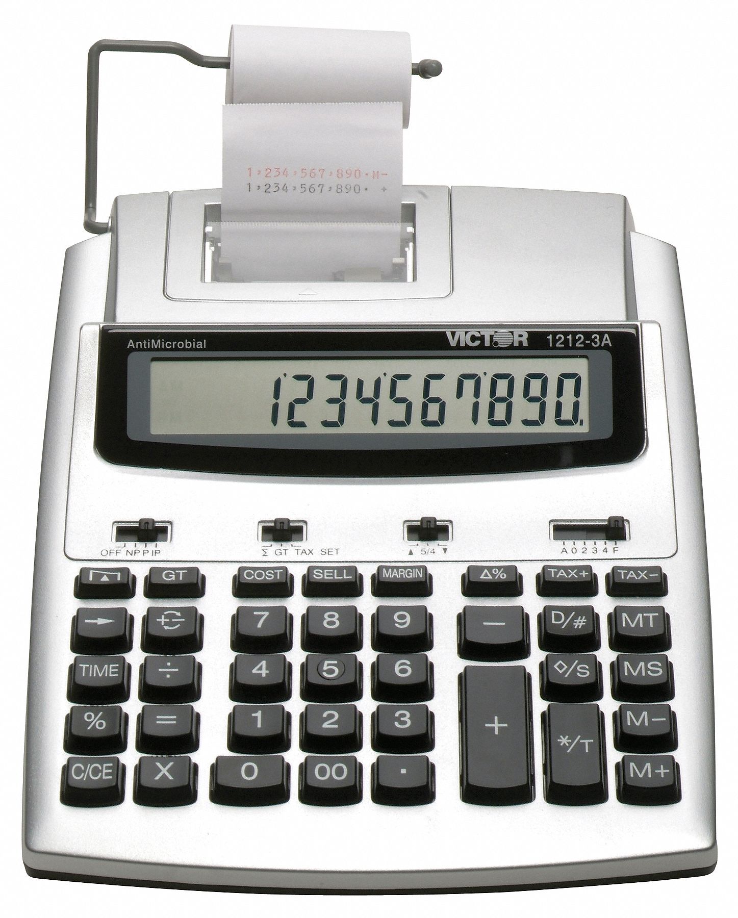 VICTOR Calculator, 12 Display Digits, 9 3/4 in Length, 7 3/4 in Width