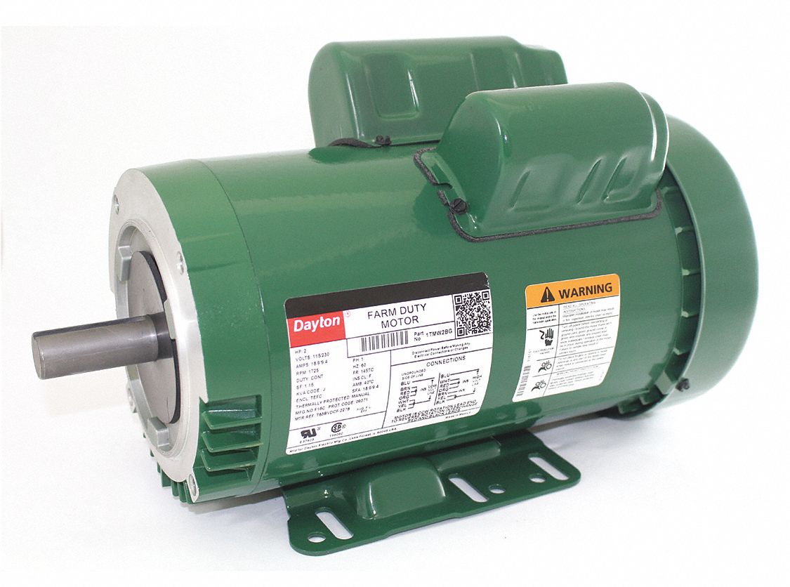 DAYTON High Torque Farm Duty Motor, 2 HP, CapacitorStart