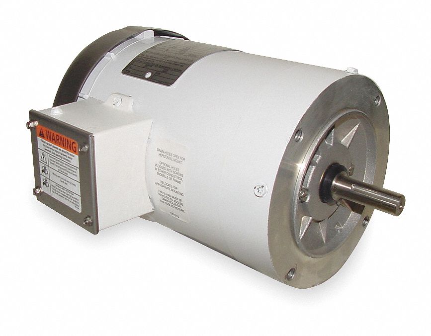 Washdown Motor, 2 HP, 3-Phase, Nameplate RPM 3450, Voltage 208-230/460