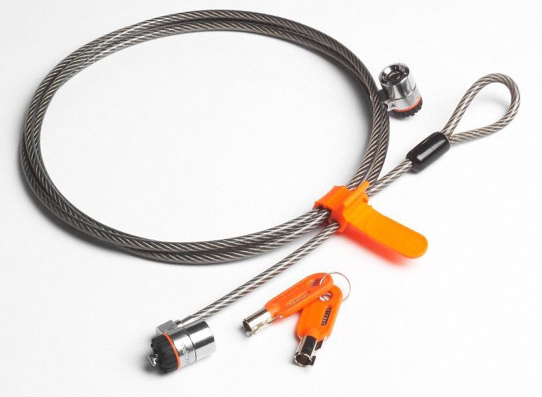 KENSINGTON Computer Cable Locks, 7 1/4 ft Cable Length, Steel, 1/5 in, Cable Diameter 1UED2