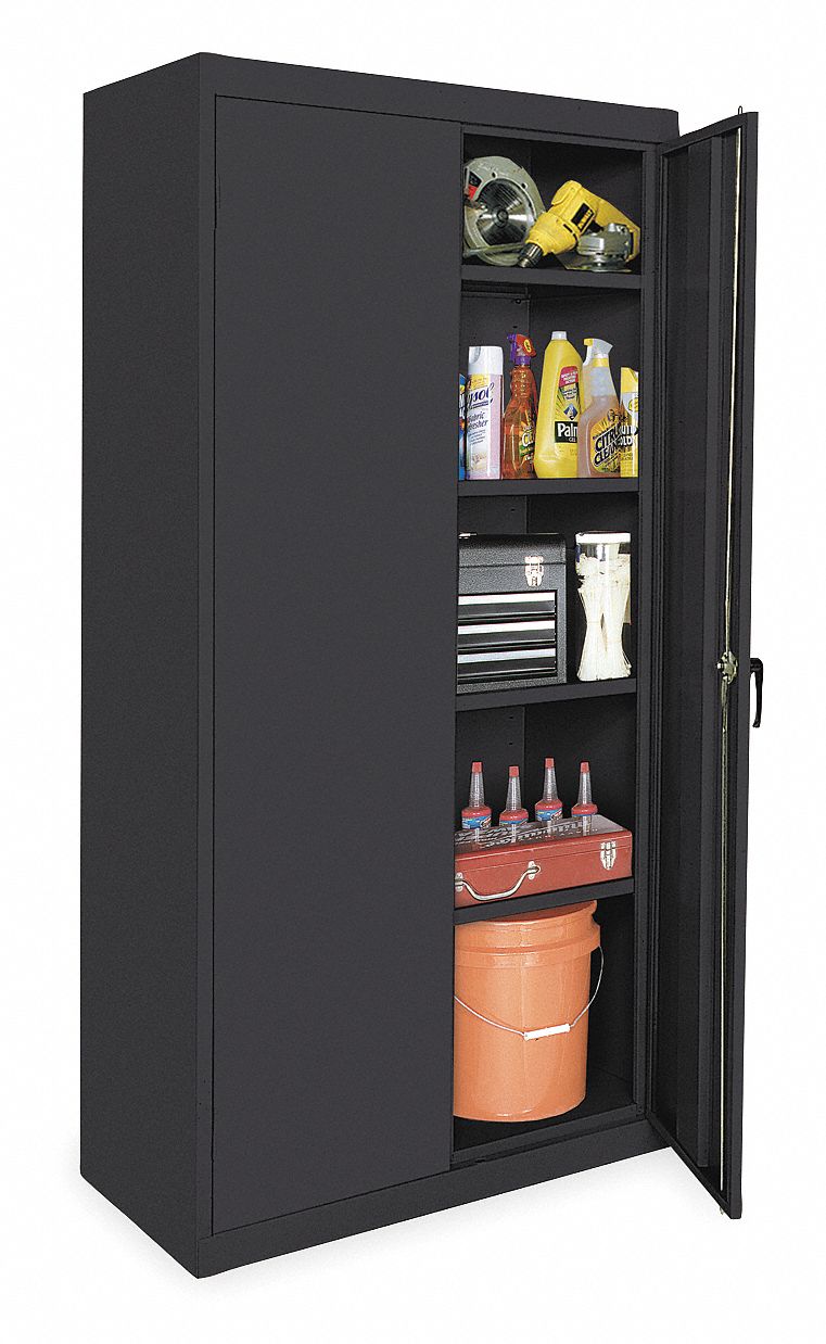 GRAINGER APPROVED Commercial Storage Black, 78 in H X 36 in W X 18 in D, Unassembled