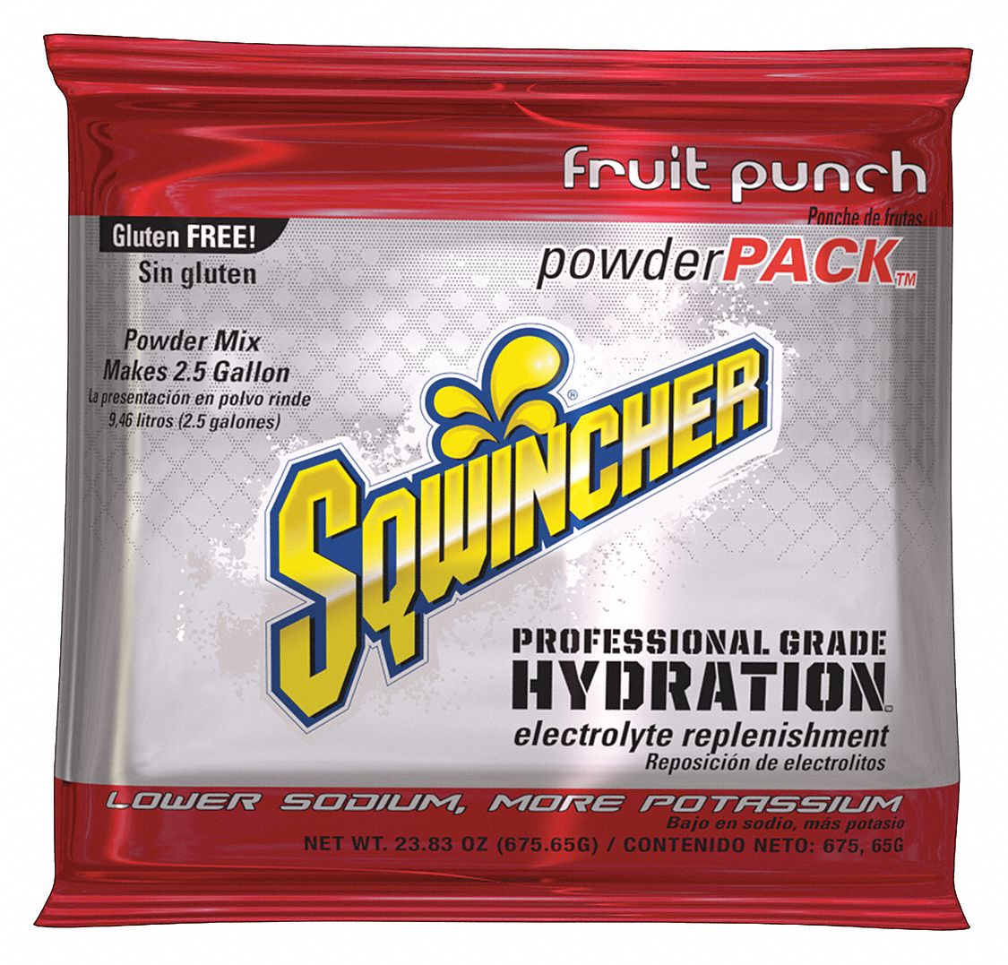 SQWINCHER, Regular, 2.5 gal Yield per Unit, Sports Drink Mix 1UFJ6