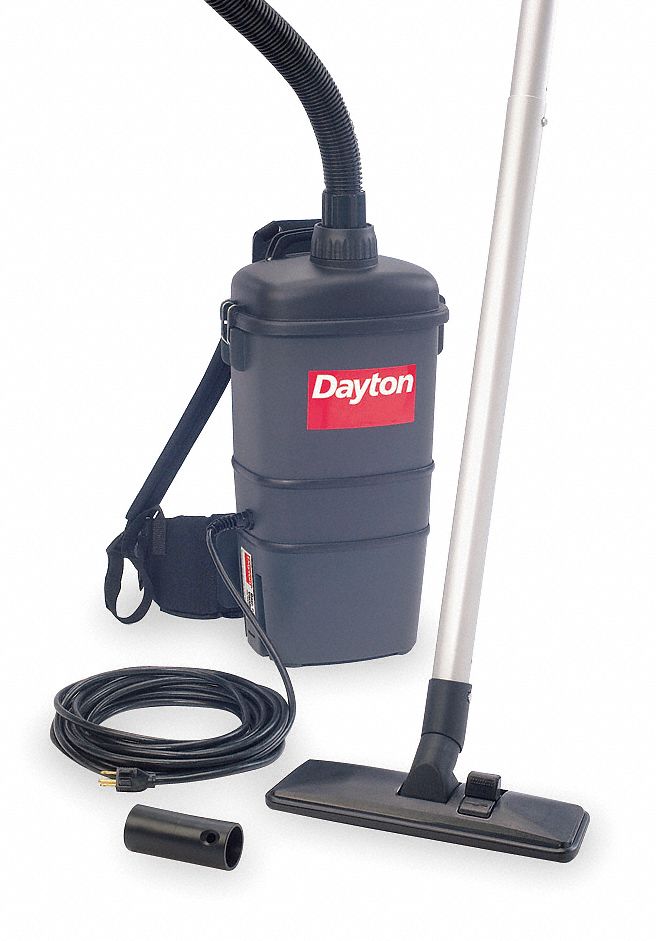 DAYTON Backpack Vacuum, Corded, 90 cfm, Standard Vacuum Filtration Type