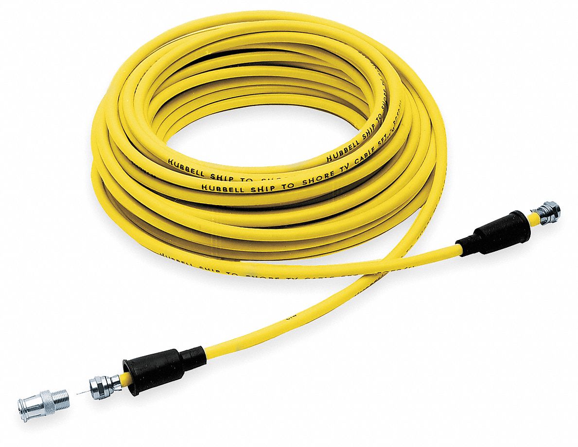 HUBBELL WIRING DEVICEKELLEMS, 22 AWG Conductor Size, Yellow, Coaxial