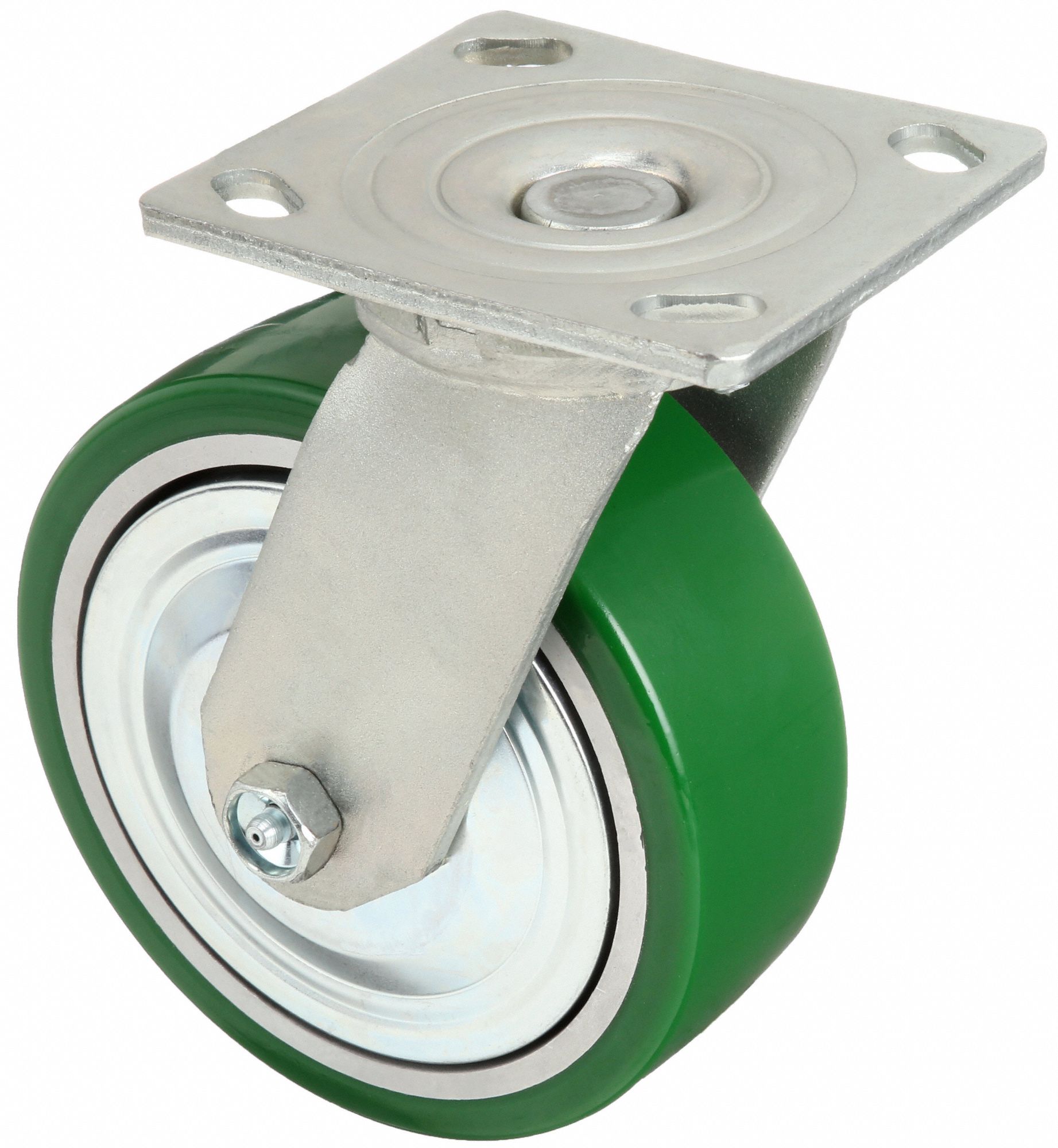 GRAINGER APPROVED Standard Plate Caster, Swivel, Polyurethane, 1000 lb