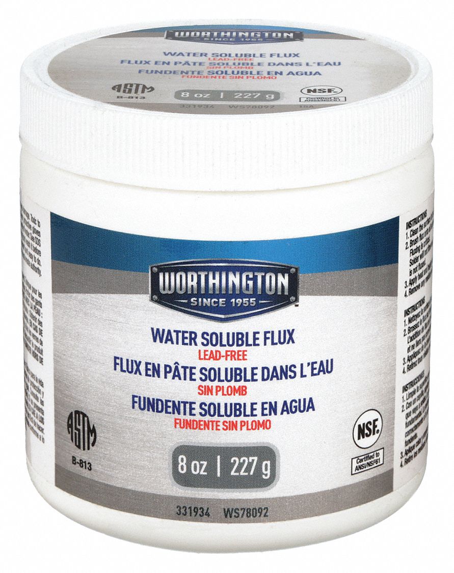 Worthington Water Soluble Lead Free Flux, 8 Oz Acid For Any