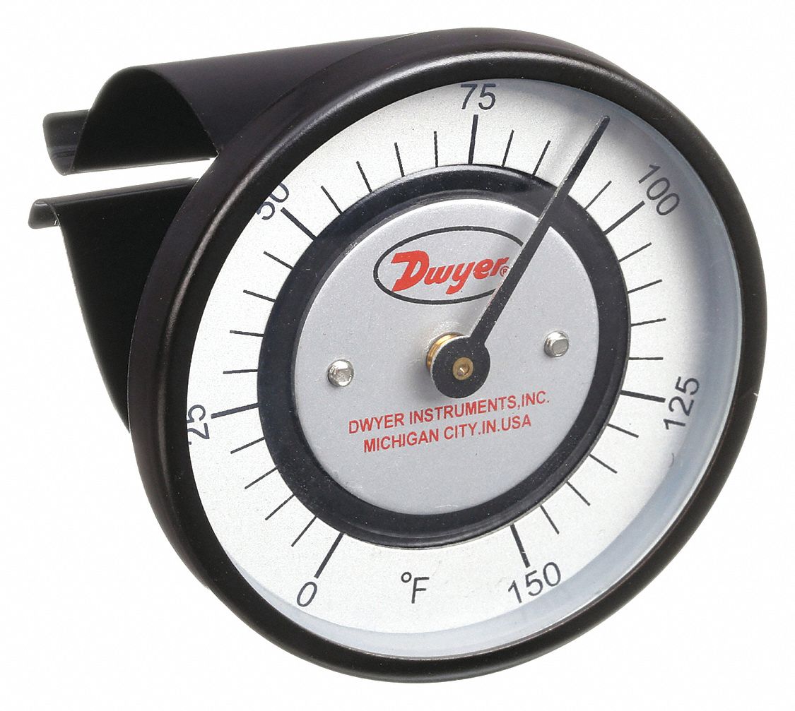 0° to 150°F, For 1 5/8 in to 2 3/8 in Pipe Dia, Clip Pipe Mount Dial