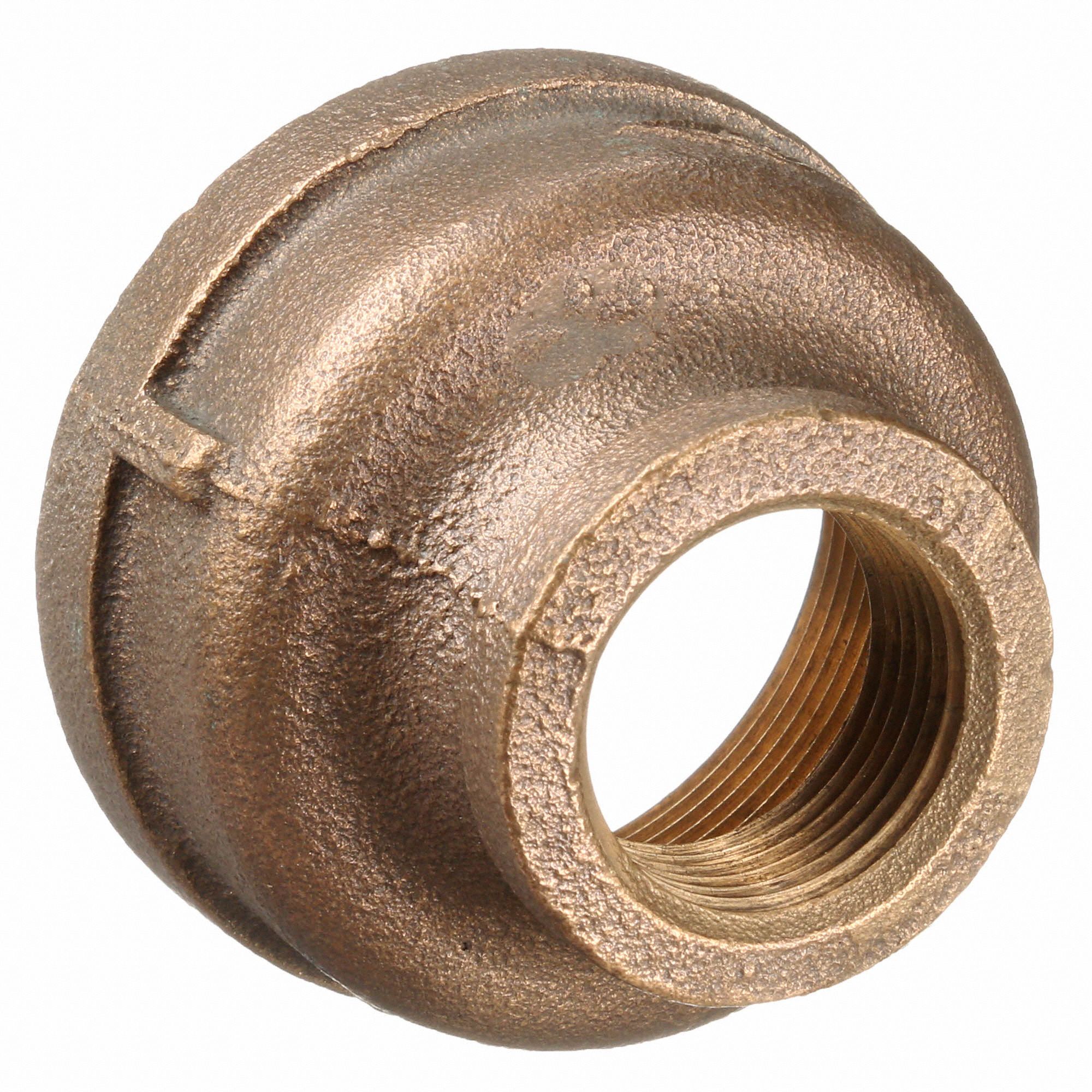 GRAINGER APPROVED Red Brass Reducing Coupling, FNPT, 1/2 in x 1/4 in
