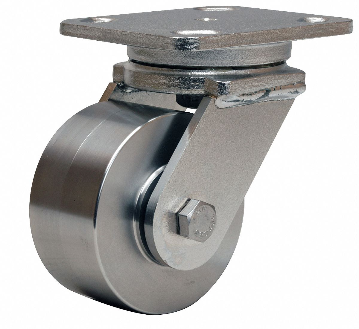 HAMILTON CorrosionResistant Standard Plate Caster, Swivel, Stainless