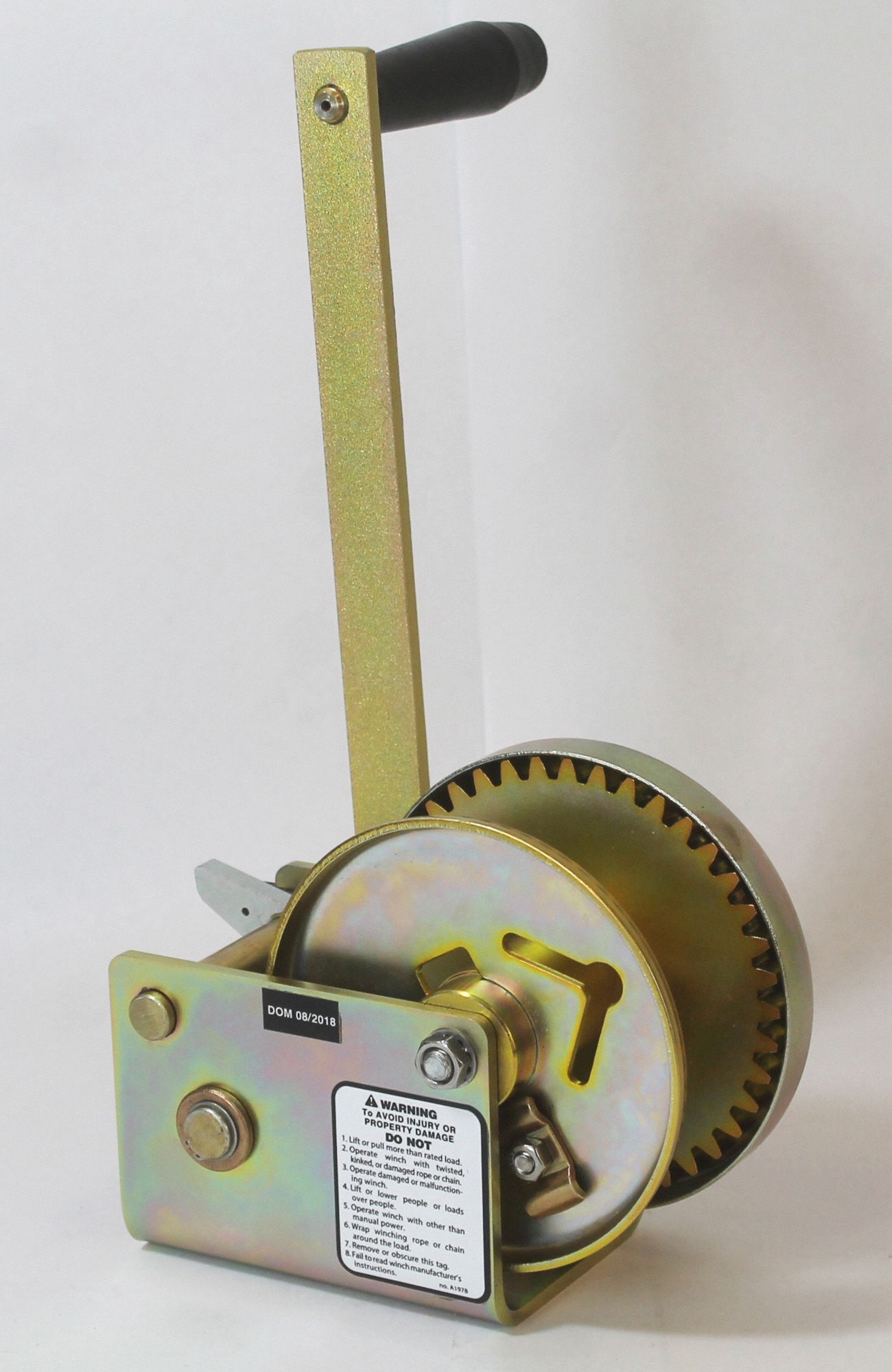 THERN Hand Winch 1,000 lb 1st Layer Load Capacity, Spur, 2.851 Winch