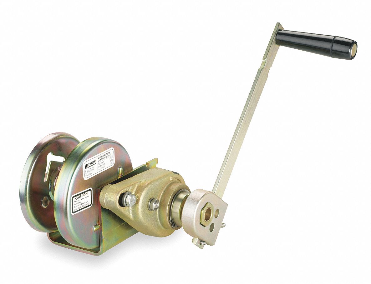 THERN, Lifting/Pulling, 1,000 lb First Layer Load Capacity, Hand Winch