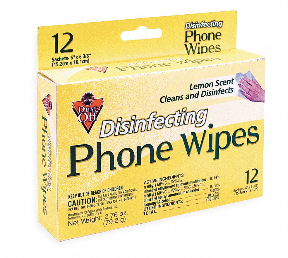 Disinfecting Phone Wipes, For Use on Phones, Office