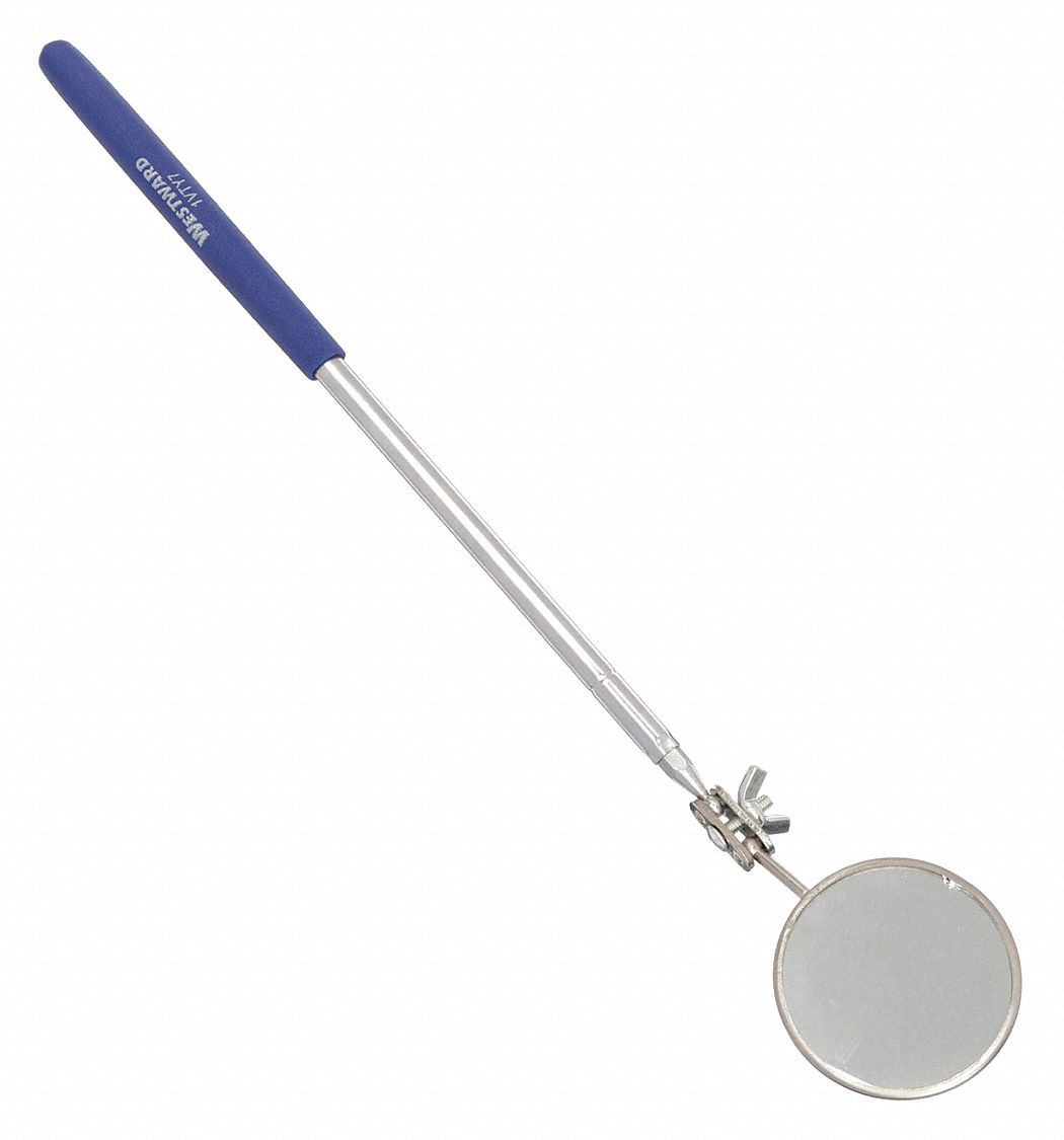 WESTWARD Round Inspection Mirror, 21/4 Mirror Size (In.), 101/2 to 19