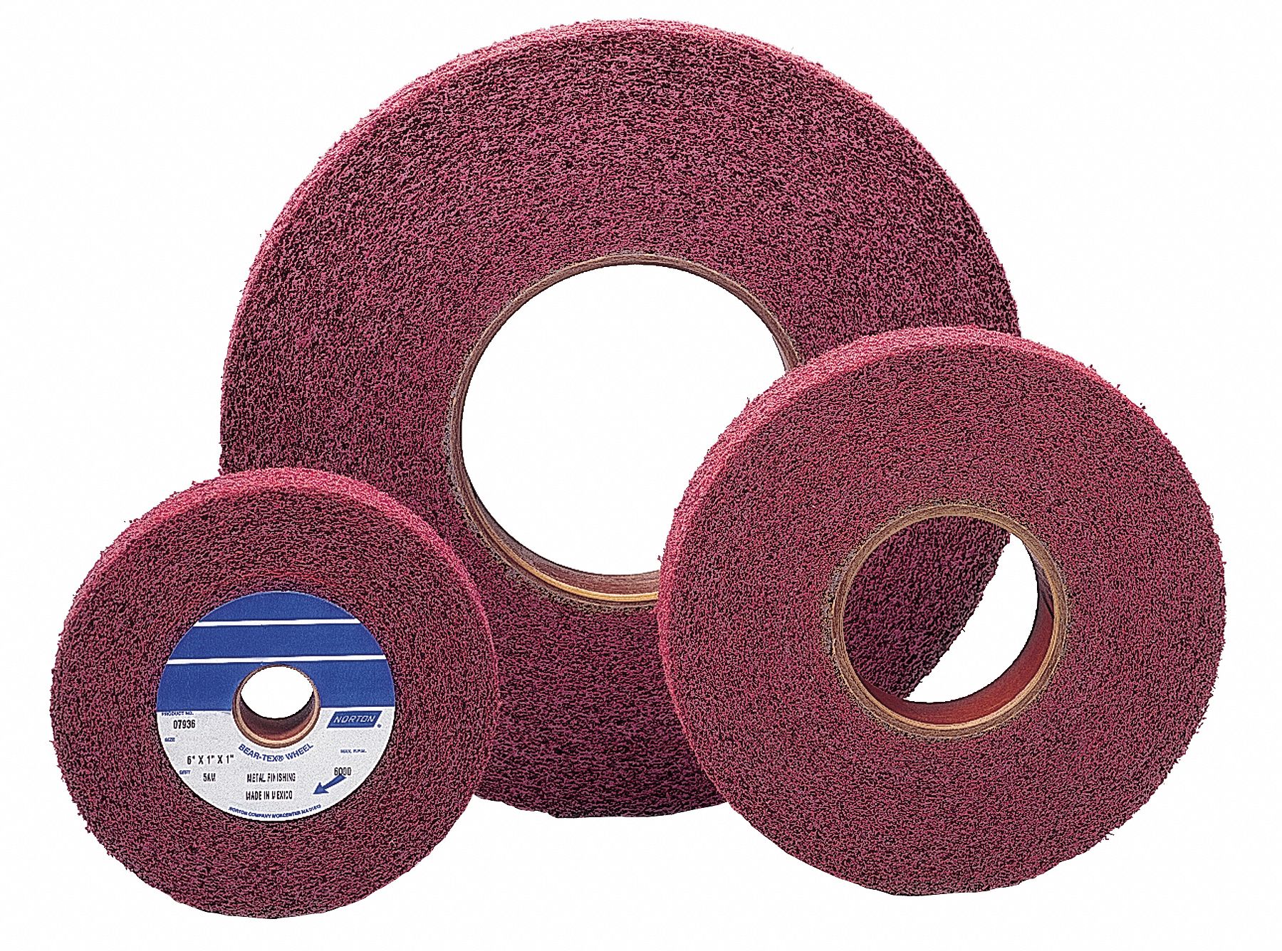 NORTON 8 in Metal Finishing Convolute Wheel, 2 in W, 3 in Arbor Hole