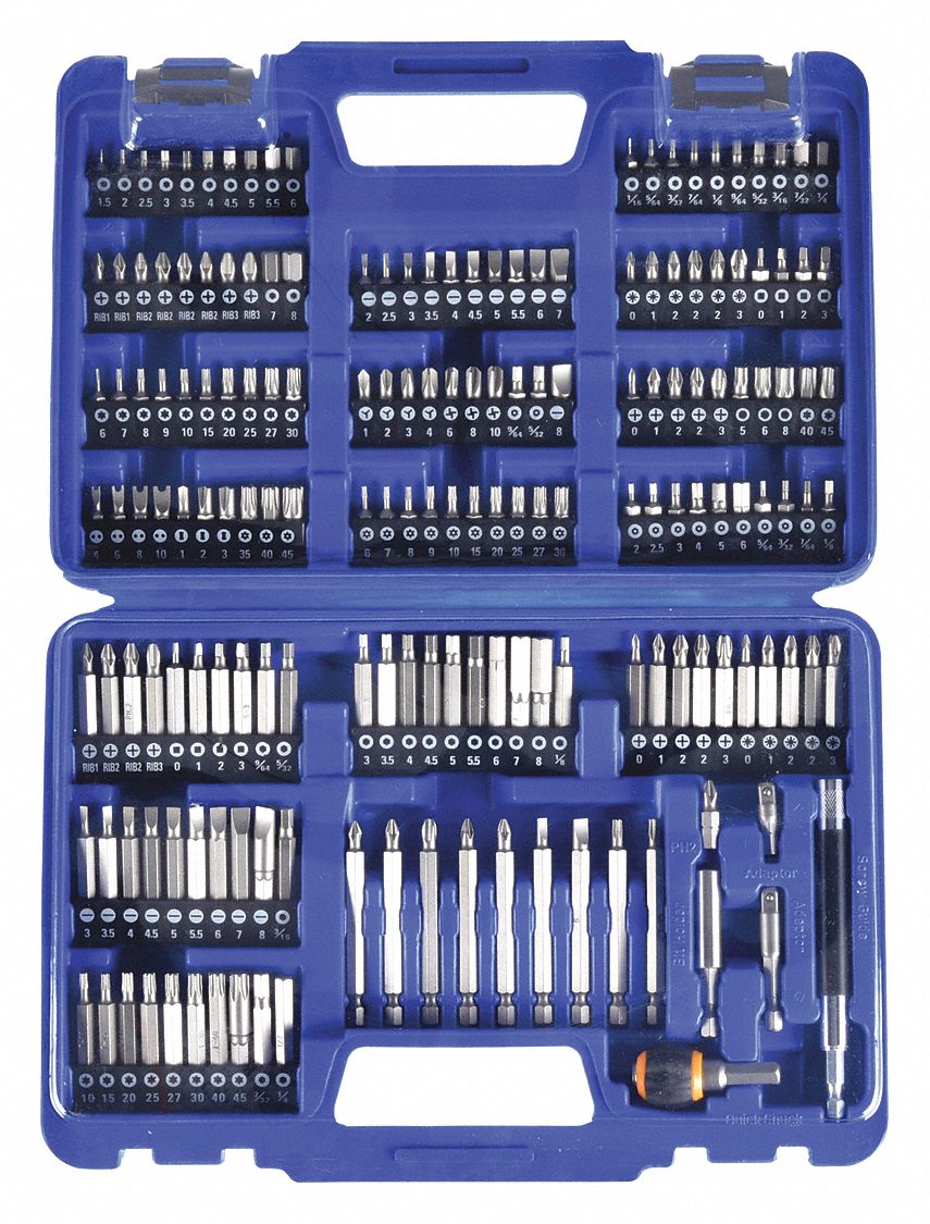 WESTWARD, Screwdriver Bit Set, 175 No. of Pieces, Screwdriver Bit Set