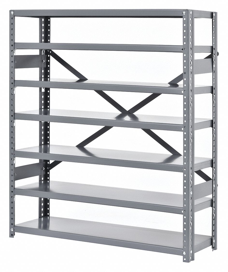 EDSAL Steel Bin Shelving with 0 Bins, 36 inW x 12 inD x 42 inH, Load