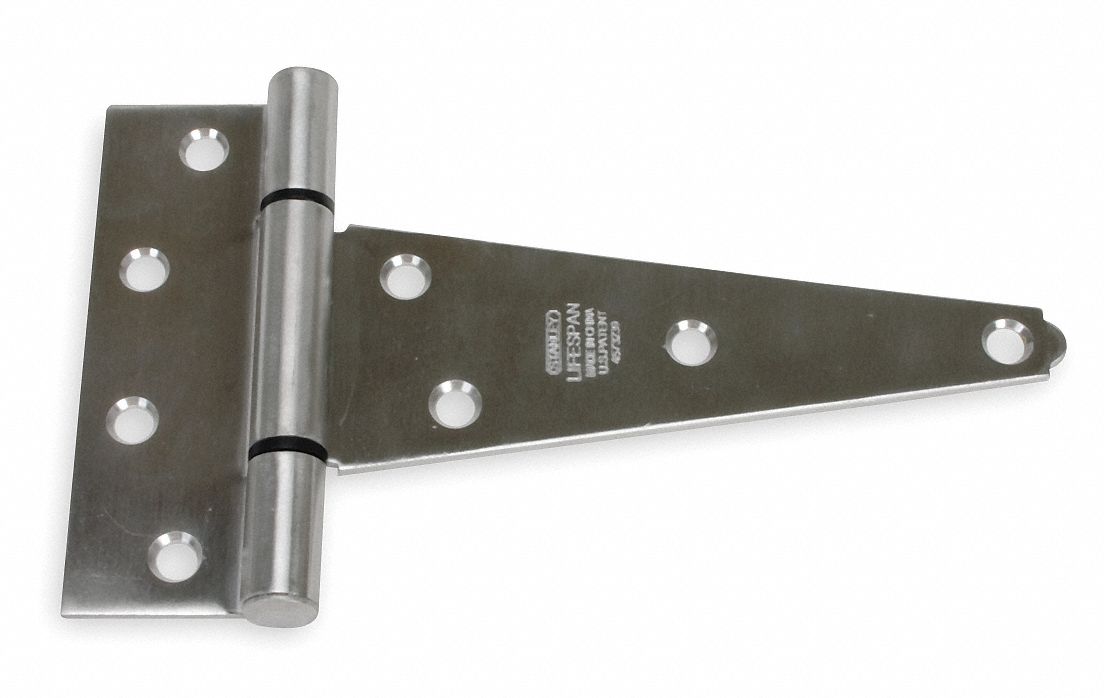 GRAINGER APPROVED 4 5/16 in x 1 13/16 in Steel Tee Hinge with 4 Holes
