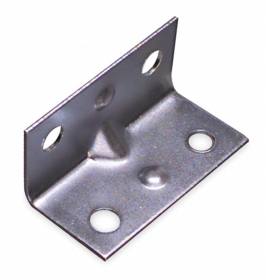 GRAINGER APPROVED 11/2" x 3/4" Steel Corner Brace with Zinc Finish