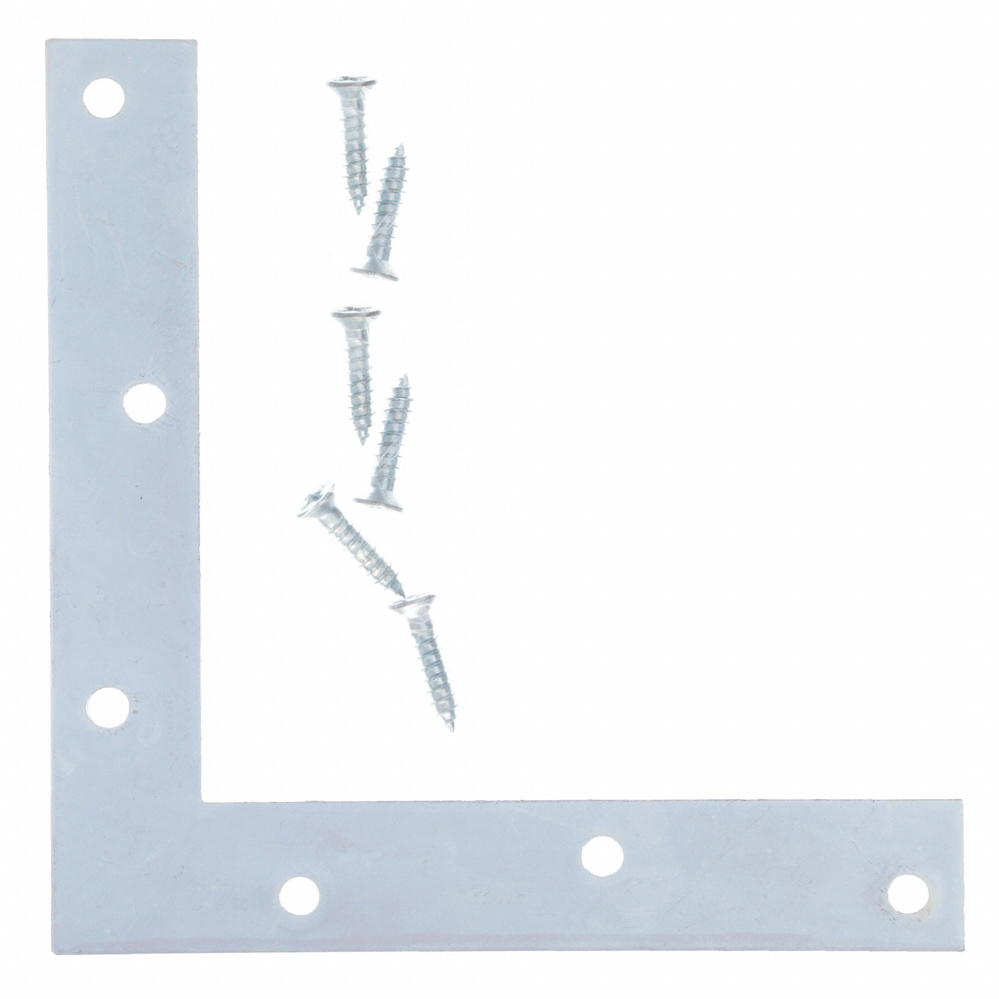 GRAINGER APPROVED Flat Corner Brace Steel, Zinc, 6 in Lg 1WDL11WDL1