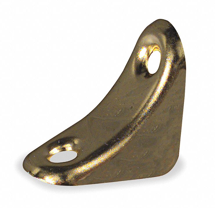 GRAINGER APPROVED Chair/ Corner Braces Steel, Brass, 1 2/5 in Lg, 4 PK
